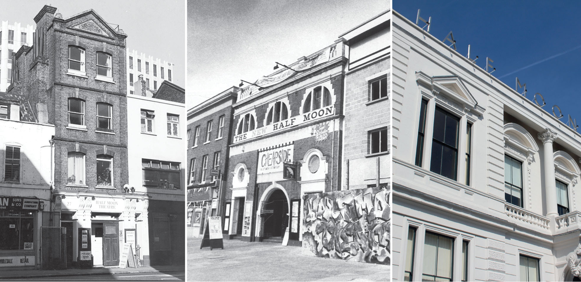 Half Moon Theatre: (L-R) Alie Street, Mile End Road (photo by Conrad Blakemore), White Horse Road